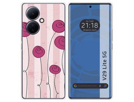 Funda Silicona Vivo V29 Lite 5G Diseño Flores Vintage Dibujos TUMUNDOSMARTPHONE