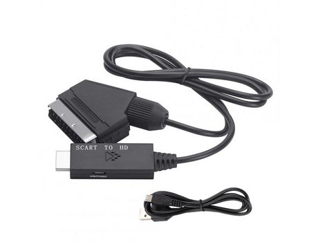 Adaptador Hd 1080p Scart a HDMI Converter Scart Entrada a HDMI Salida Adaptador de cable de audio y video Negro