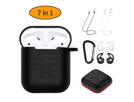 Soporte de correa 7 en 1 y funda de silicona para Apple Airpods Air Pod Earpods Accesorios