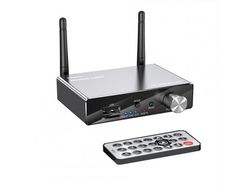 Adaptador 6 en 1 digital a analógico Bluetooth Receptor Transmisor 3.5mm Aux Audio TF Card Player Negro con batería