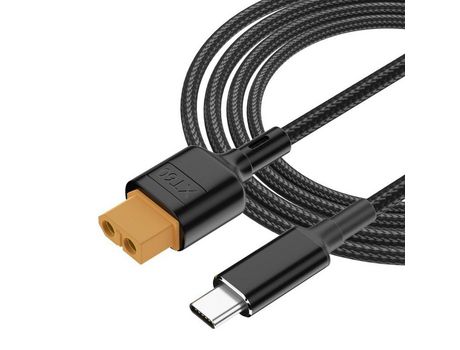 Adaptador de Cable de carga XT60 a tipo C SC100, Cable de protocolo de carga rápida, ToolkitRC portátil, Cable de alimentación de 50CM