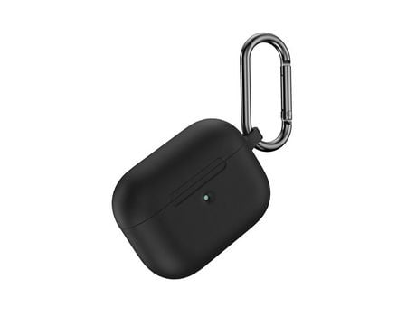 funda de silicona para airpods pro auriculares inalámbricos bluetooth funda protectora de almacenamiento con gancho para viajes al aire libre negro