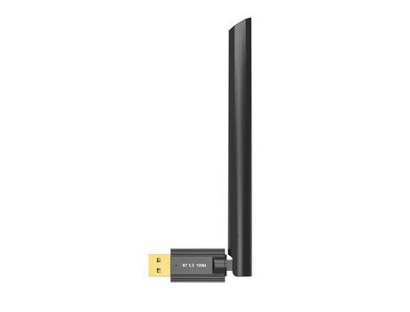 Dongle inalámbrico bluetooth 5.3 adaptador usb 100m receptor de transmisor de audio de largo alcance para pc portátil negro