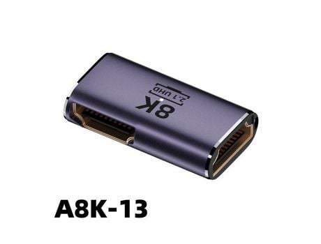 Adaptador Hdmi Plug-play 8k 60hz / 4k 120hz 8k Hd Conector Extensor para proyectores Hembra a lado hembra A8K-13
