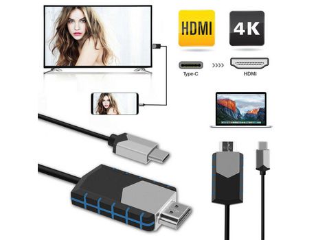 Cable Adaptador 4K USB tipo C a HDMI HDTV AV TV para Samsung Galaxy S10 S9 MacBook negro azul