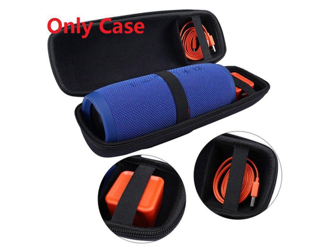 Estuche de transporte rígido portátil negro, bolsa de almacenamiento para JBL Charge 3, altavoz inalámbrico Bluetooth sin correa para el hombro