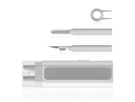 Kit de cepillo limpiador de teclado de computadora 6 en 1 Juego de pluma de limpieza de auriculares Bluetooth Herramienta de limpieza portátil Blanco