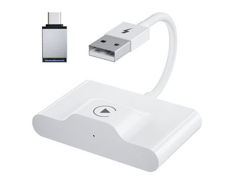 Adaptador Carplay Inalámbrico para iPhone Car Plug Play 5ghz Wifi Bluetooth Usb Conector Blanco