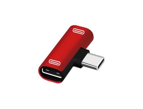 Cargador Doble tipo C USB-C Auricular Auricular Adaptador de cargador de carga de audio Convertidor divisor para Xiaomi 6 6X 8 Note3 Mix 2 Huawei M...