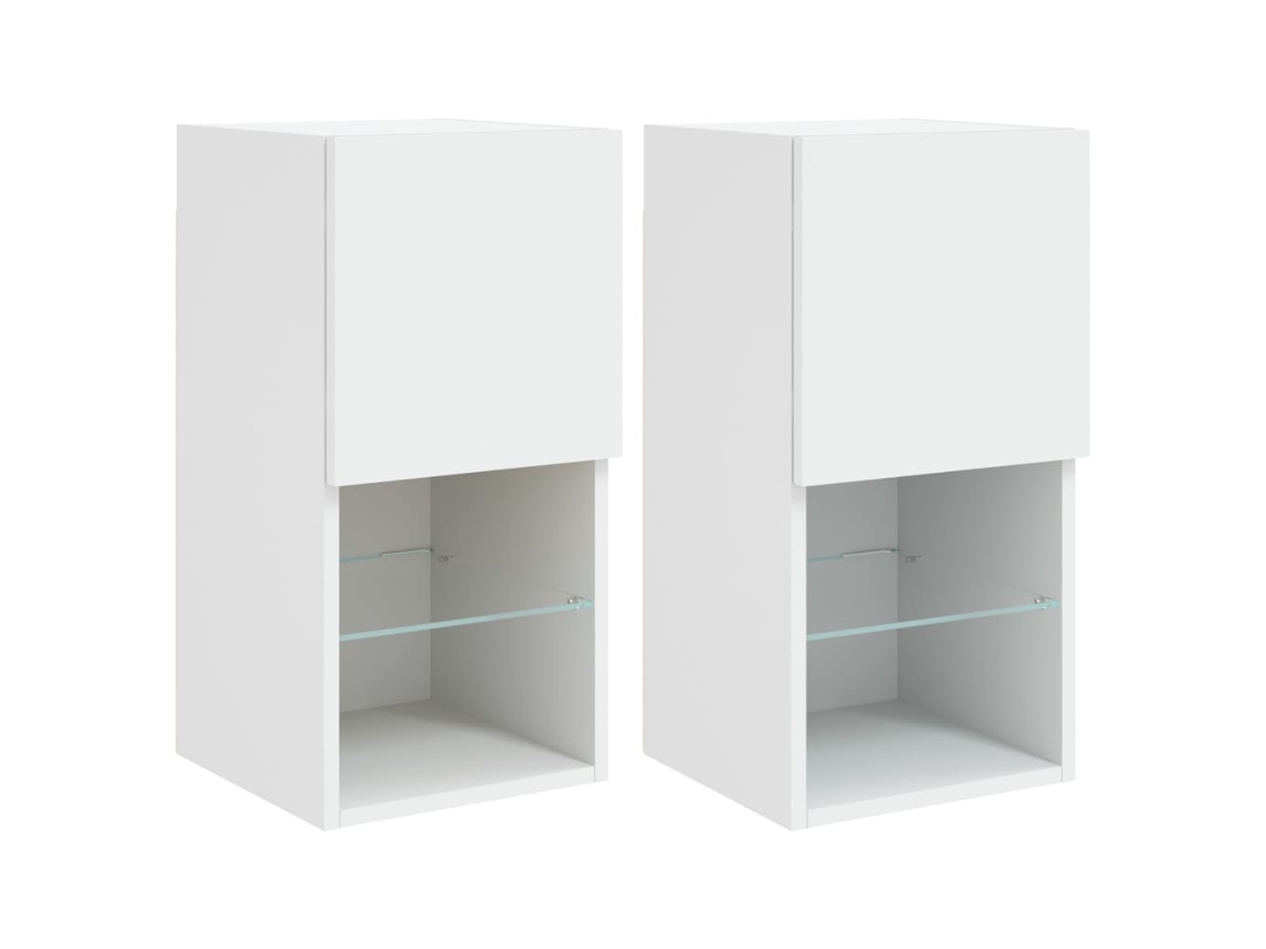 Maison Exclusive - Muebles Para Tv Con Luces Led 2 Uds Blanco 30,5x30x60 Cm