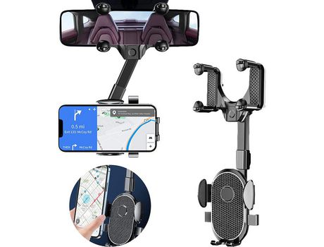 ELKUAIE Soporte para teléfono con espejo retrovisor Soporte para teléfono para coche