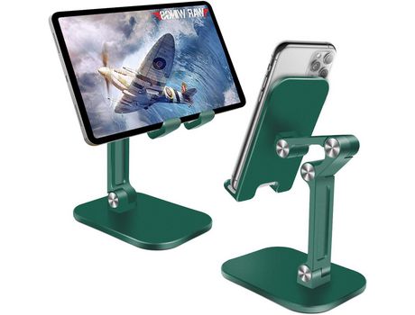 Soporte para teléfono de escritorio, soporte para tableta, soporte plegable para teléfono inteligente con altura y ángulo ajustables, soporte de ba...