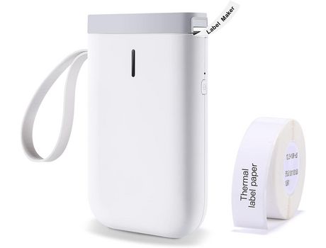 Wireless Bluetooth Adhesive Tape Label Maker Portable Cute Transparent Inkless Sticker Label Printer with Different Fonts (White)——VEBTles