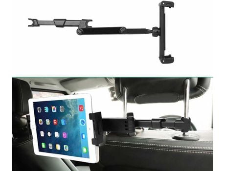 Soporte para tableta para reposacabezas de coche, soporte universal extensible para reposacabezas de coche compatible con 4,7-12,9 pulgadas