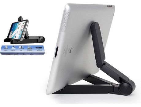 ELKUAIE Soporte ajustable para tableta compatible con iPad, iPhone, soporte para teléfono móvil, soporte de mesa de escritorio sólido universal