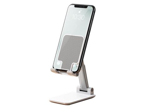 Soporte para teléfono móvil-T9 Elegante soporte para teléfono celular blanco, soporte para teléfono de altura de ángulo ajustable para escritorio, ...