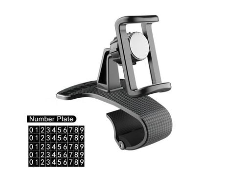 Multi-Function Car Dashboard Phone Holder, Portable Automotive Car Phone Mount for GPS and 4-7 Inch Smartphones (Black)