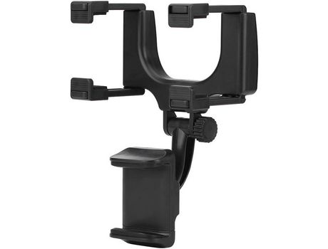 1pcs Car Rearview Mirror Mount Phone Holder Universal Car Rearview Mirror Stand Phone Holder For HTC GPS Smartphone Black 17x12cm -