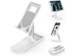 Soporte para teléfono JEIIBRZUI Soporte plegable y ajustable para tabletas Soporte portátil para teléfono de sobremesa Compatible con todos los teléfonos móviles