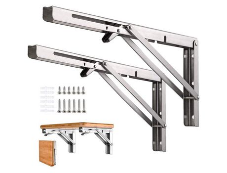 Consola plegable profesional Mesa de consola plegable hecha de acero inoxidable de alta resistencia Soportes de estantes plegables Soportes de esta...
