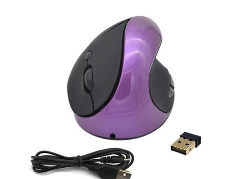 Wireless Mouse 2.4G Vertical Ergonomic USB Mouse with Nano Rechargeable Receiver Adjustable DPI 800/1200/1600/2400 for LaptopMacMacbook ProPCComputer