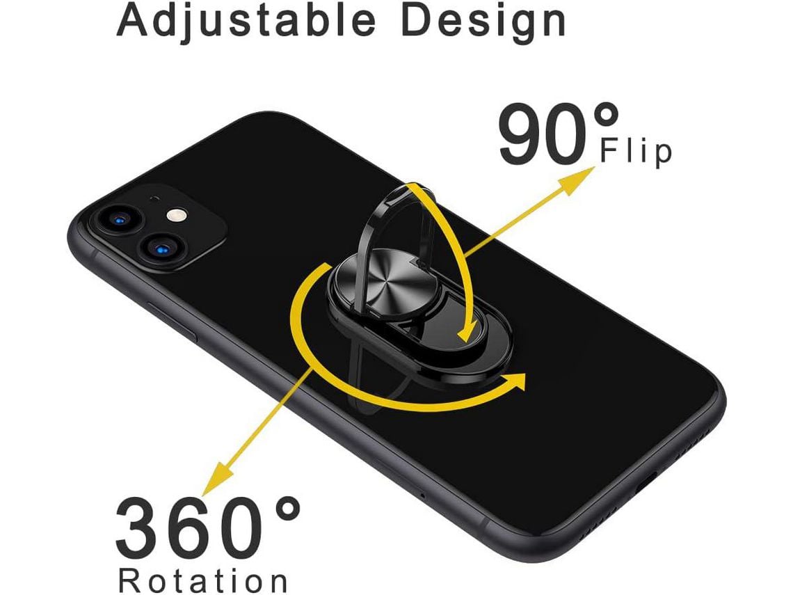 Soporte para anillo de teléfono móvil, para [soporte magnético para  teléfono de coche] [soporte de carga inalámbrica] rotación de 360 grados  soporte de dedo con agarre de metal para montaje compatible