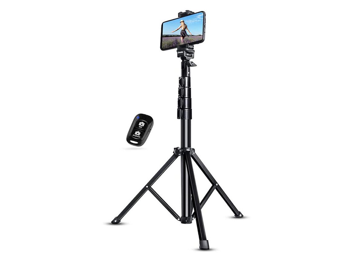 Trípode para teléfono móvil profesional de 160 cm, trípode flexible y liviano para selfie con disparador remoto, montaje todo en uno para cámara iPhone / Samsung / Huawei / DSLR JEIIBRZUI