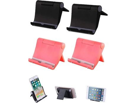 Soporte para teléfono, paquete de 4 soportes multiángulo para teléfono móvil, soporte para tableta, smartphones universales para tabletas con sopor...