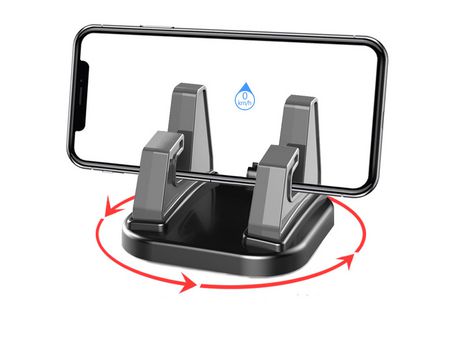Silicone Car Phone Holder 360 Rotary Snap-on Dashboard Mobile Phone Holder Center Console Car Navigation Bracket, Gray, 6CM*6CM*4.5CM