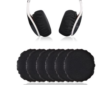 3 Pairs Earphone Hygiene Hygienic Earphone Covers Ear Pads Ear Pads Protective Dirt Cover for 90-105mm Earphone (Black)——VEBTles