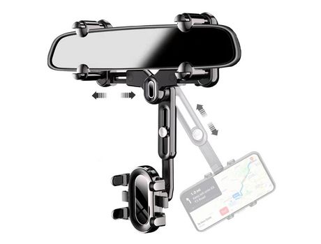 ELKUAIE Tenedor del teléfono móvil del espejo retrovisor del coche, tenedor del teléfono móvil del espejo retrovisor de la rotación 360