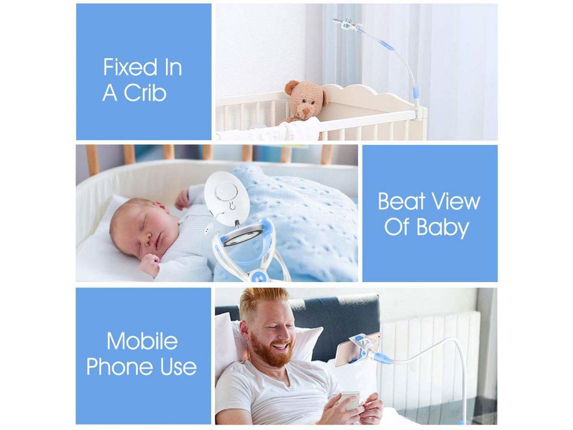 Soporte para cámara de bebé, soporte para monitor de bebé Soporte de cámara  universal Soporte de cámara flexible ajustable para guardería