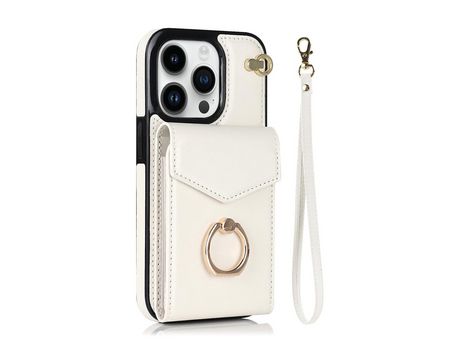 Funda para móvil Organ card-iPhone14 Pro max 6.7-blanco roto Funda cartera de piel funda tarjetero compatible con funda para móvil
