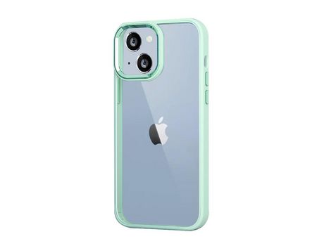 Funda para móvil esmerilada-iPhone 14PLUS-verde claro Funda para móvil con borde transparente -iPhone14PLUS