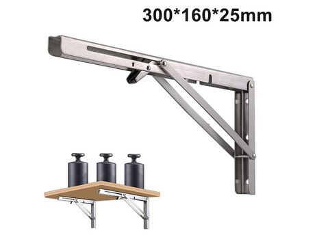 ELKUAIE Soportes de estante plegables de acero inoxidable resistente DIY