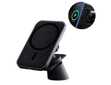 ELKUAIE Soporte de cargador de coche inalámbrico rápido magnético con clip de ventilación de seguridad