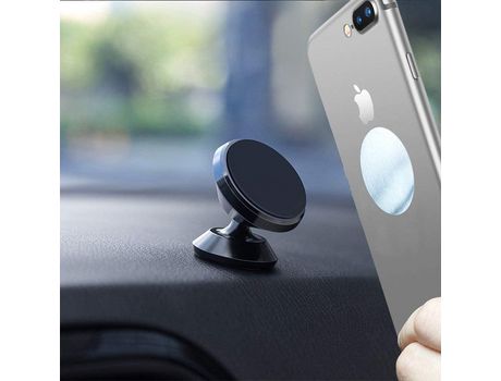 Magnetic Car Phone Holder with 360 Degree Rotation - Mounting on Dashboard or Flat Surfaces