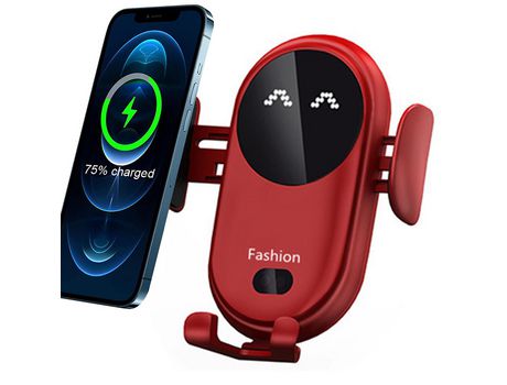 ELKUAIE Soporte de teléfono inalámbrico para automóvil con sujeción automática de carga rápida Qi