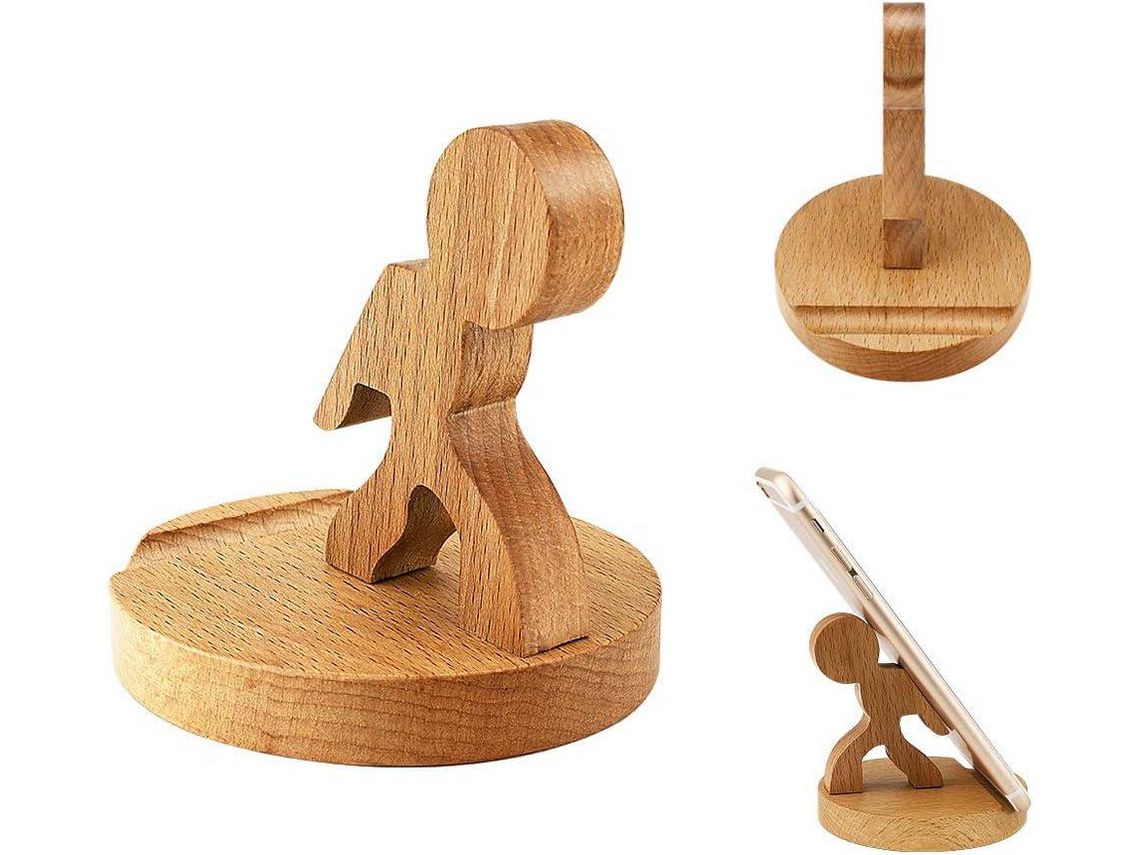Phone Stand Wooden Desktop Phone Holder for Universal Smart Phone9.5*11cm——VEBTles