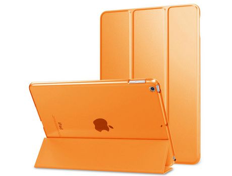 ELKUAIE Funda de cuero para iPad Mini 5-7.9 pulgadas Naranja 3-Fold