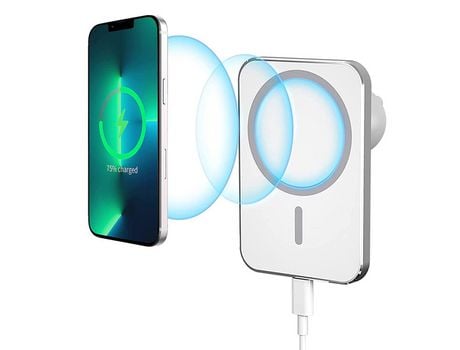 ELKUAIE Soporte magnético para teléfono móvil con cargador de coche inalámbrico