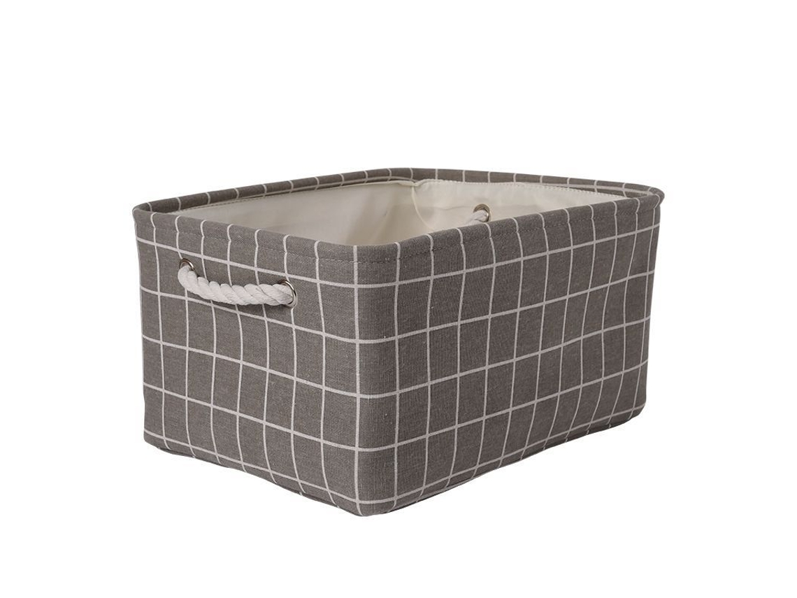 2026-canastos De Almacenamiento De Tela 3 Paquetes Plegables Con Asas Para Ropa Juguetes Armario Hogar Y Oficina (cuadricula Gris) 13.8x9.8x6.7in