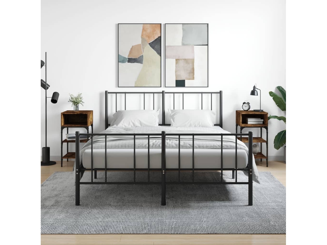 Mesitas de Noche 2Pzs 35X34,5X70Cm Deriv.Madera Roble Ahumado
