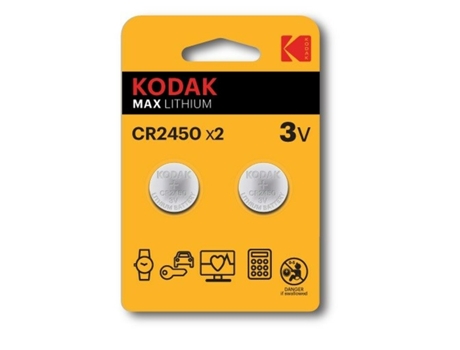 Pilas KODAK CR2450 3 V (2 Unidades)