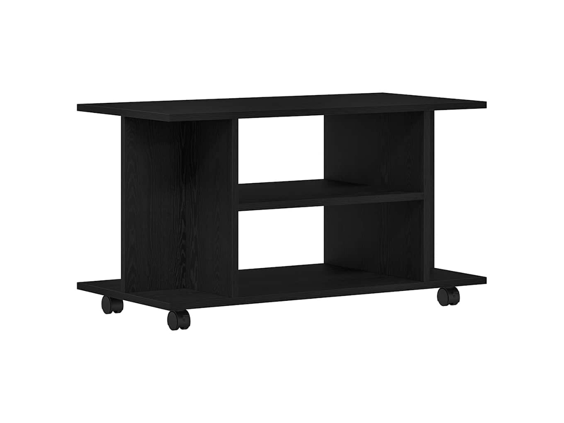 Maison Exclusive - Mueble Para Tv Con Ruedas, Roble Negro, 80x40x45 Cm, Madera De Ingeniería
