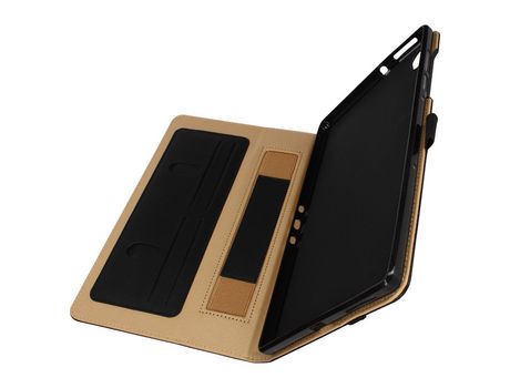 Funda para Lenovo Tab M10 HD Gen 2 Tarjetero Soporte Efecto Satinado Negro