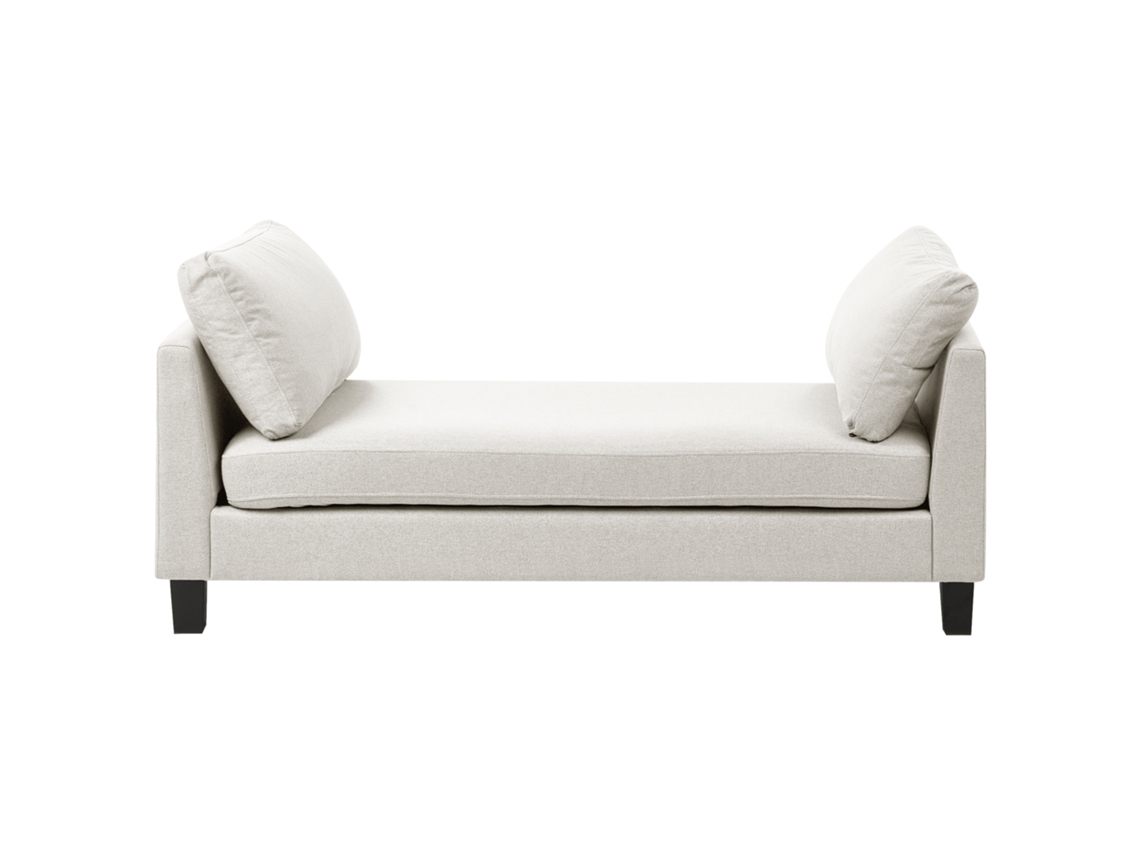Chaise Longue Beliani Archiane De Tecido Creme 170x85x60