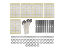 Kit para hacer velas caseras: 260 mechas de 15 cm, cintas, moldes y soportes para mechas.