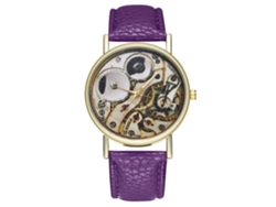 Reloj Zhoulianfa T159-a De Cuero Morado, Estilo Casual Y Moderno, Para Parejas.