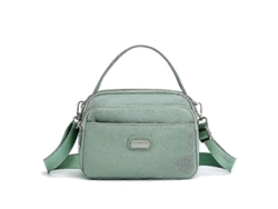 Bolso bandolera informal para mujer, de gran capacidad y múltiples compartimentos, color verde claro Lalamoli